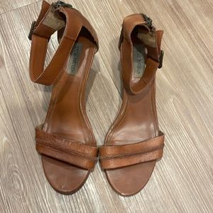 steve madden brown leather wedges